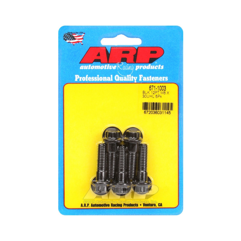 Set de șuruburi și piulițe universale ARP M8 x 1,25 – Oxid negru, 12 capete, x5 - ARP-671-1003 - 671-1003 - 3666618196473